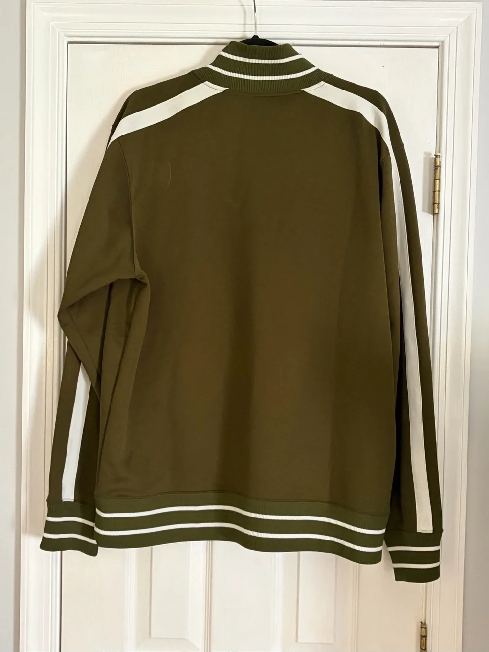 The North Face Olive Green & White Track Jacket